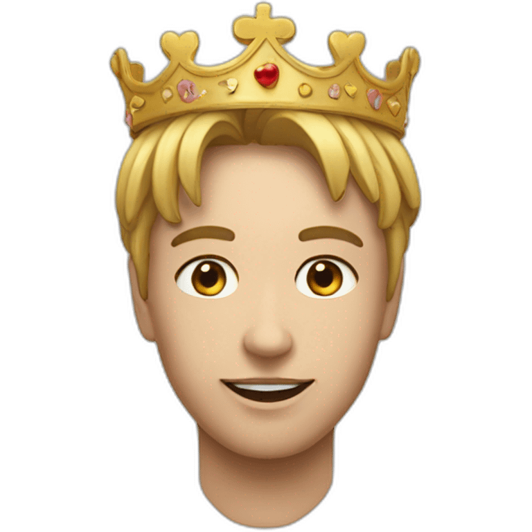 Un cœur avec une couronne emoji