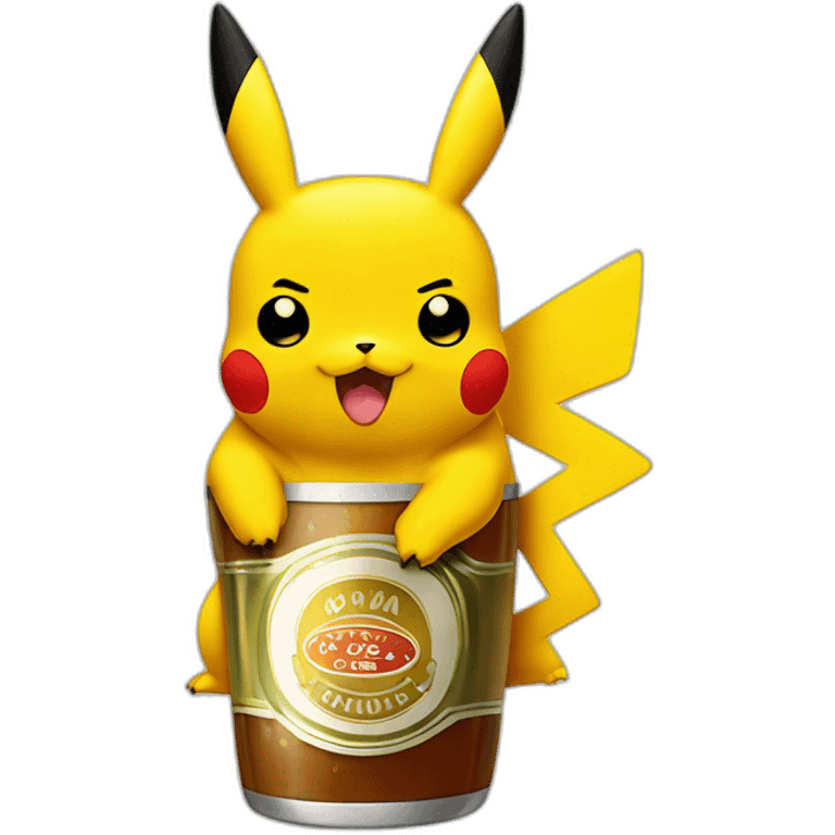 pikachu qui boit une biere emoji