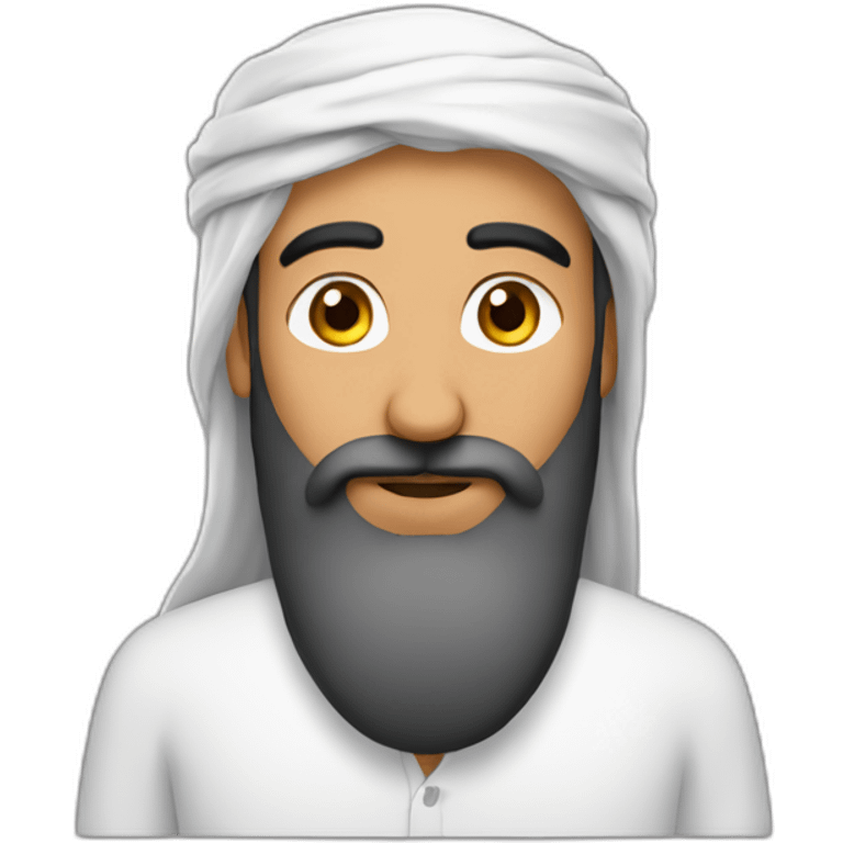 Arabe avec des cheveux longs sans barbe emoji