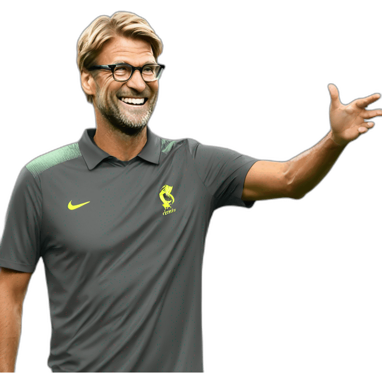 Jurgen Klopp waving hi emoji