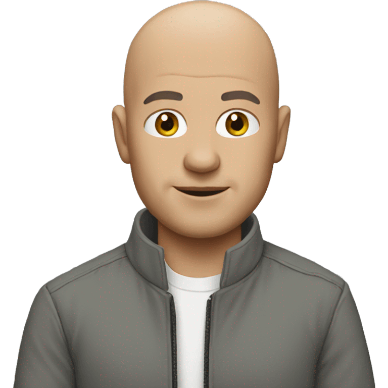 bald man in grey jacket emoji