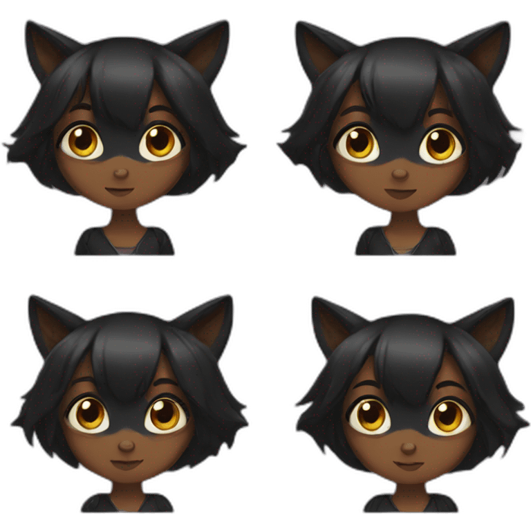 black fox girl emoji