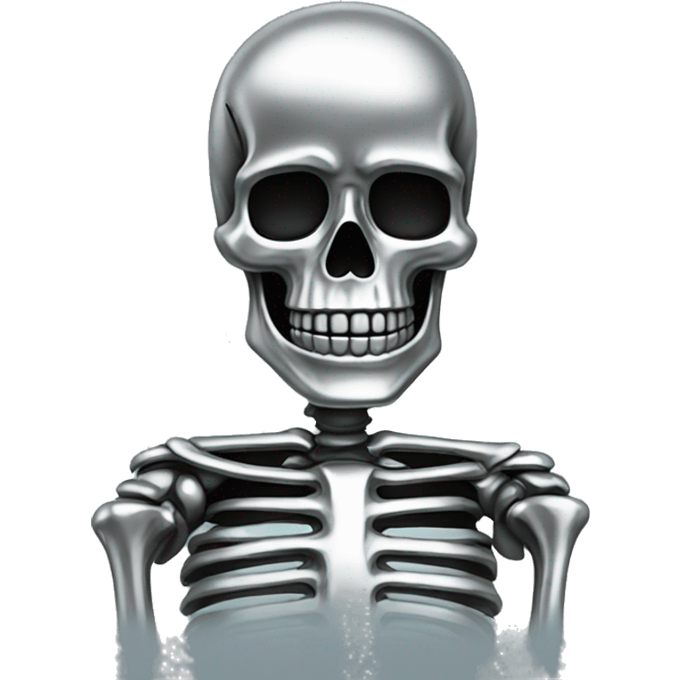 Skeleton made out of chrome emoji