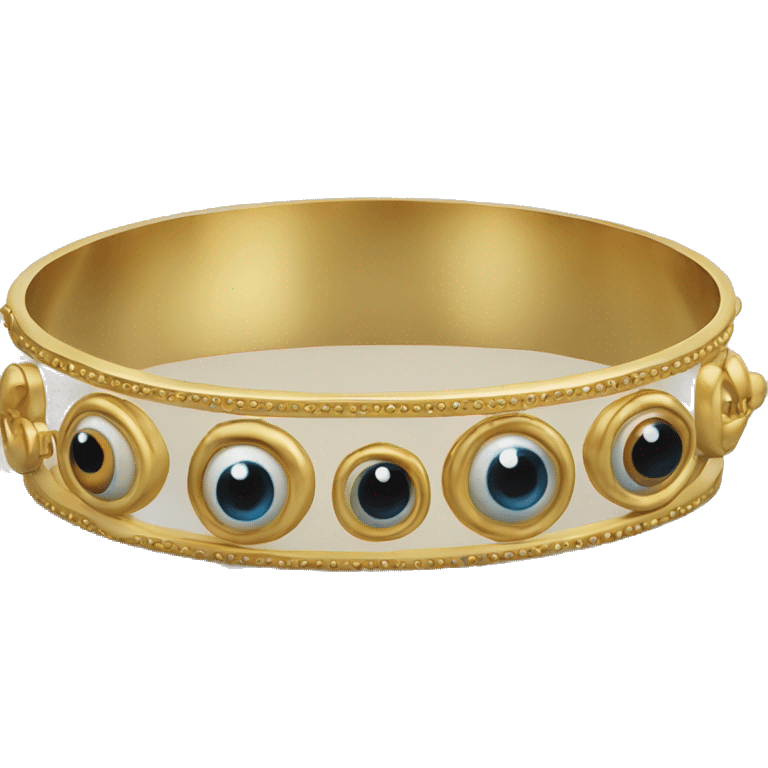 very thin gold bangle ring studded with eyeballs emoji