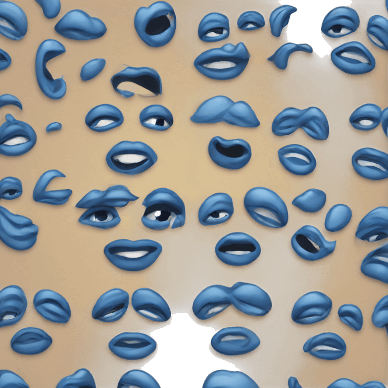 blue kiss face emoji