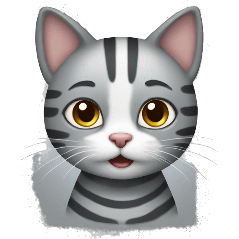 a cute gray striped kitty cat.  emoji