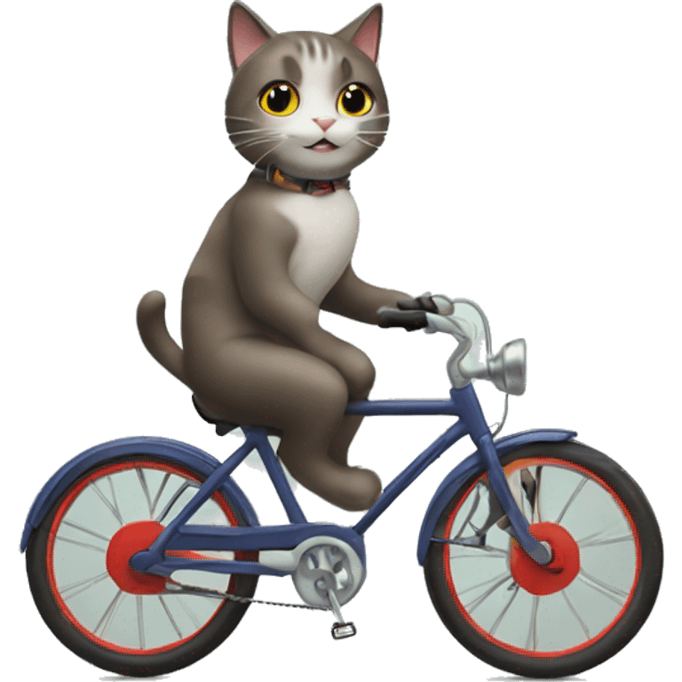 A cat on a bike emoji