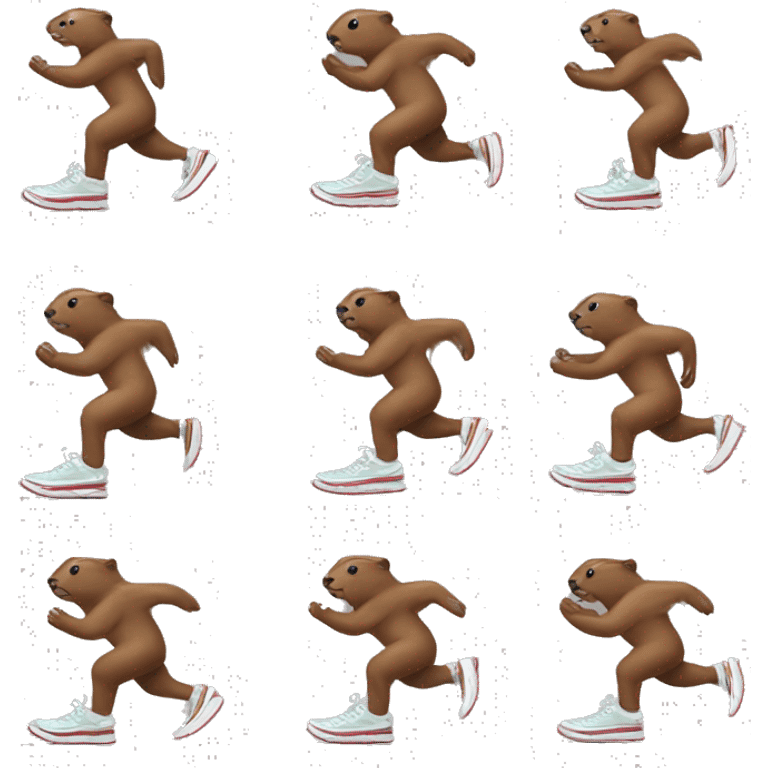 Running beaver in sneakers  emoji