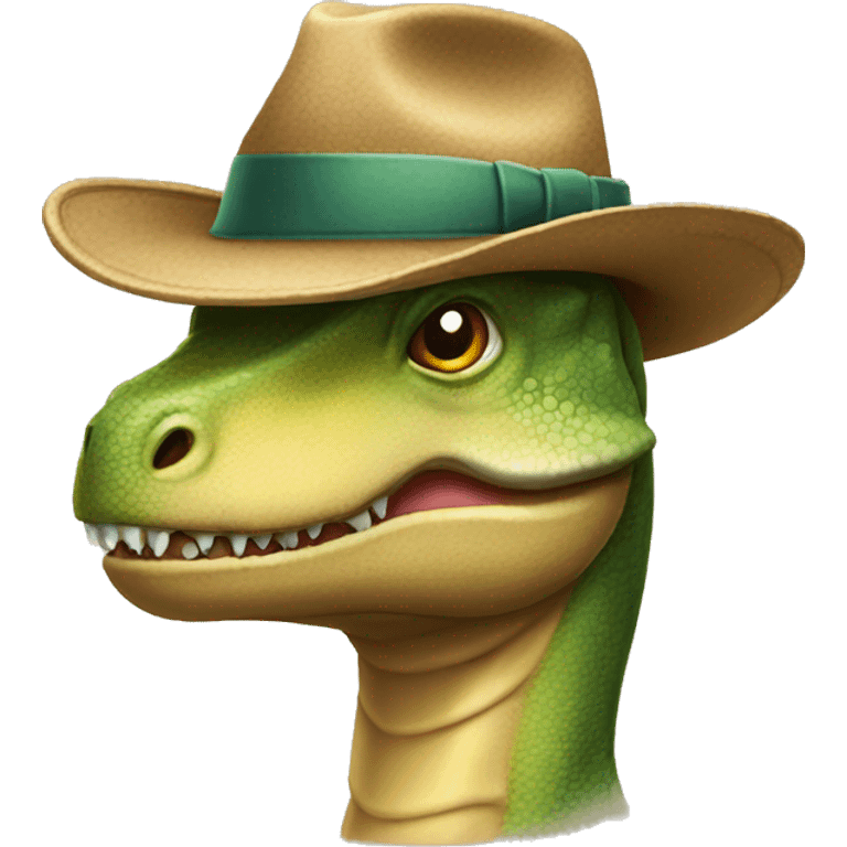 Dinosaures avec un chapeau emoji