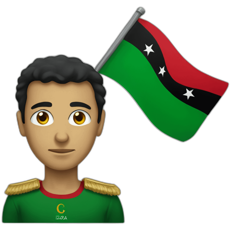 Avatar of an unknown person with the flag of Libya next to him  emoji