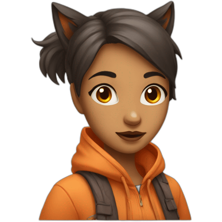 Girl with fox face emoji