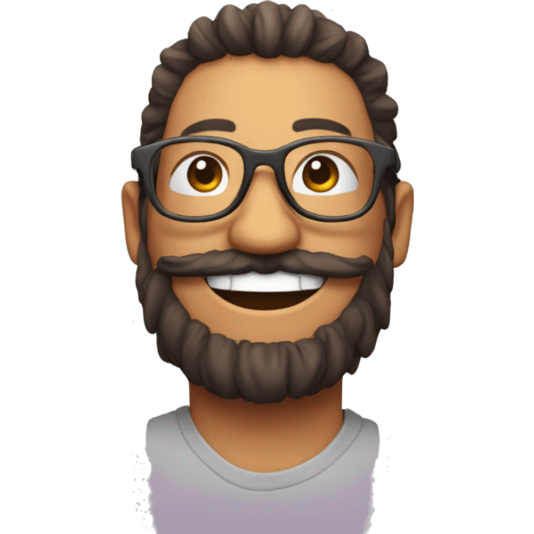 Smilie face with horn-rimmed glasses and a beard emoji