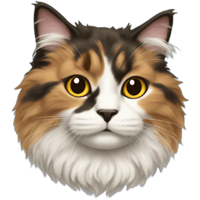 Three color fluffy cat emoji