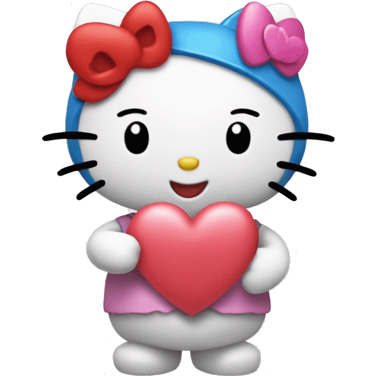 hello kitty holding heart with letter G emoji