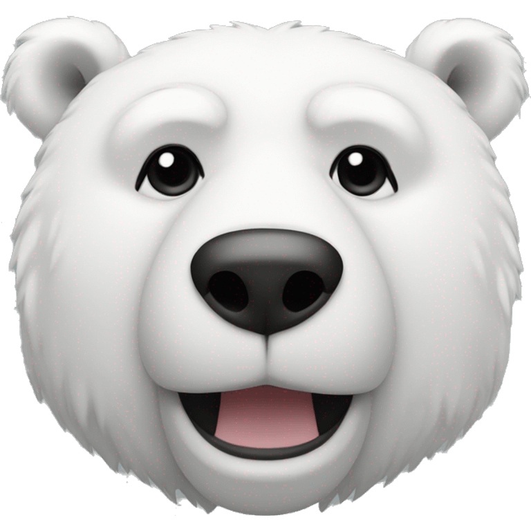 bust of an anthropomorphic polar bear with black hair in its head and three black dots in its muzzle emoji