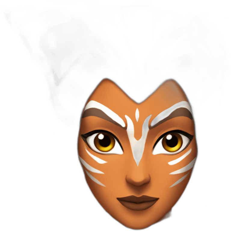 Sexy Ahsoka Tano (bust, front facing, Apple iOS 17 style) horns, tendrils emoji