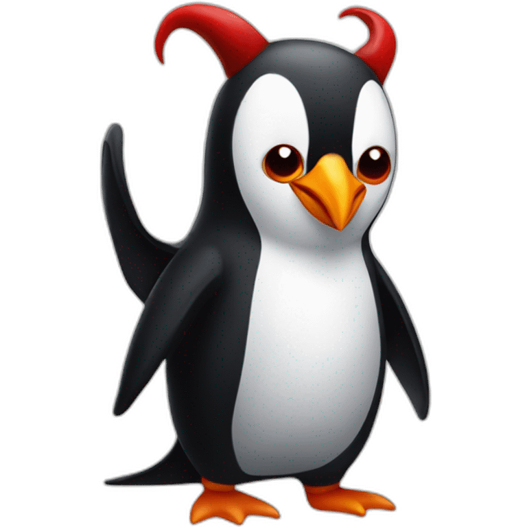 Penguin devil emoji