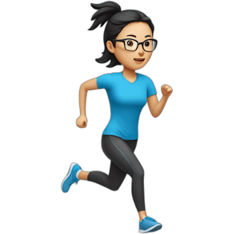 🏃：a-chinese-woman-running-norimglasses emoji