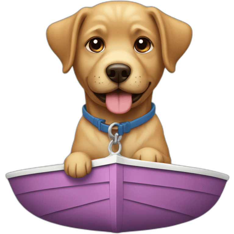 Chien sur un bateau emoji