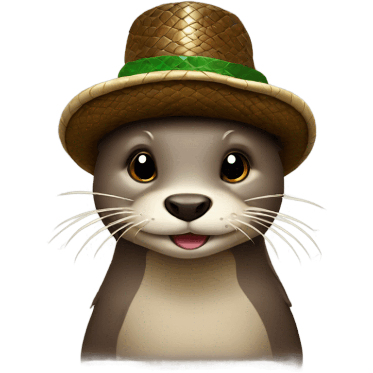 otter wearing a snake hat emoji