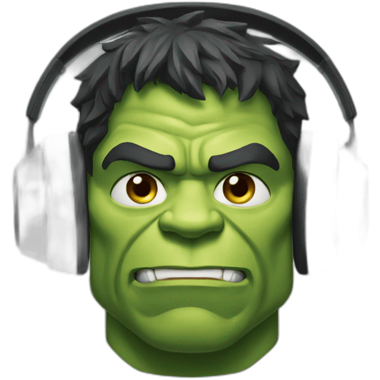 HULK WITH HEADPHONES emoji