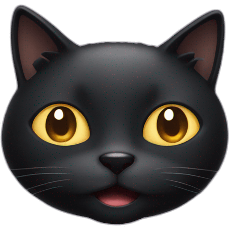 amazed black cat head emoji