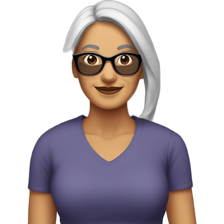 Mujer de 50 años morena con gafas en la catedral de leon emoji