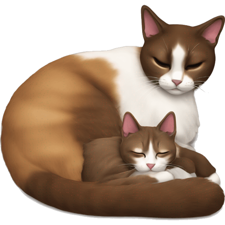 brown snowshoe cat sleeps with girl  emoji