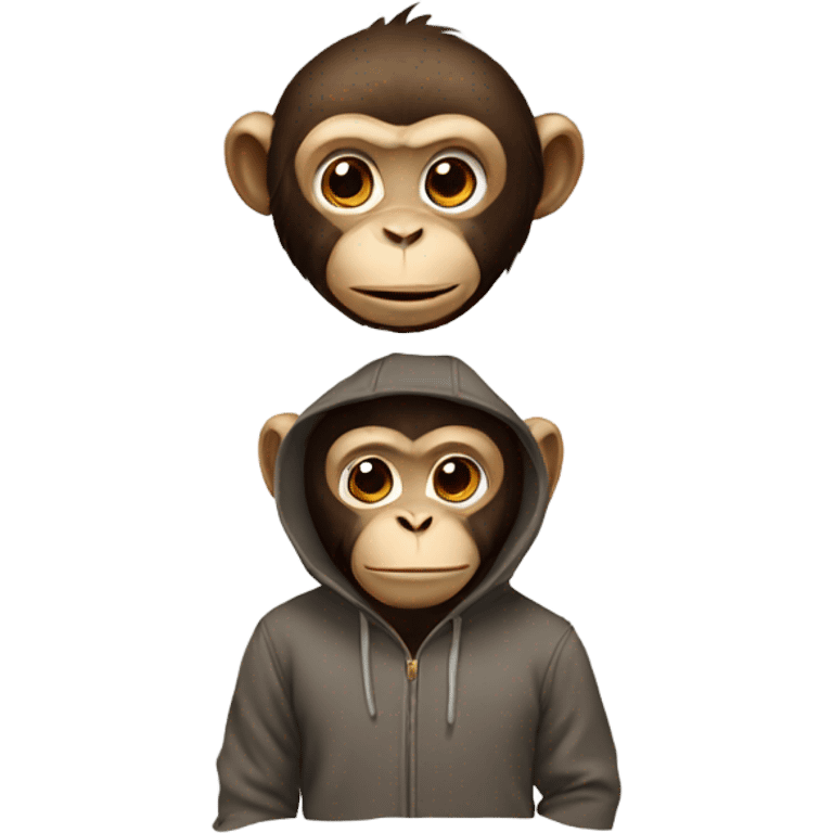 Monkey wearing hoodie emoji