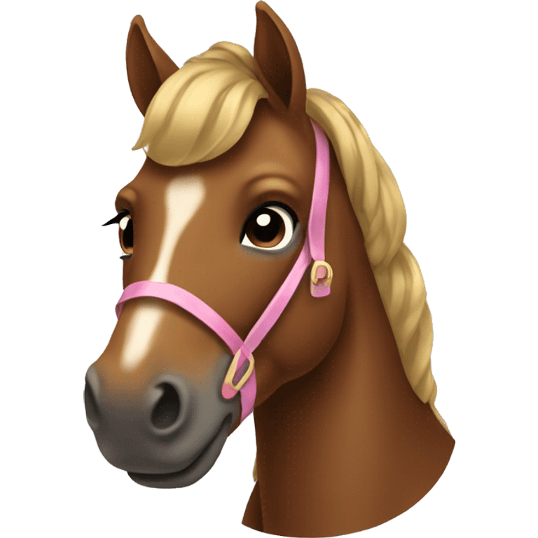 brown horse with a bow on it emoji