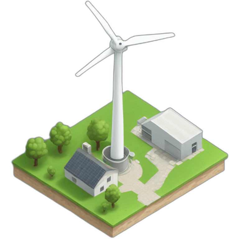 Wind Turbine，isometric view emoji