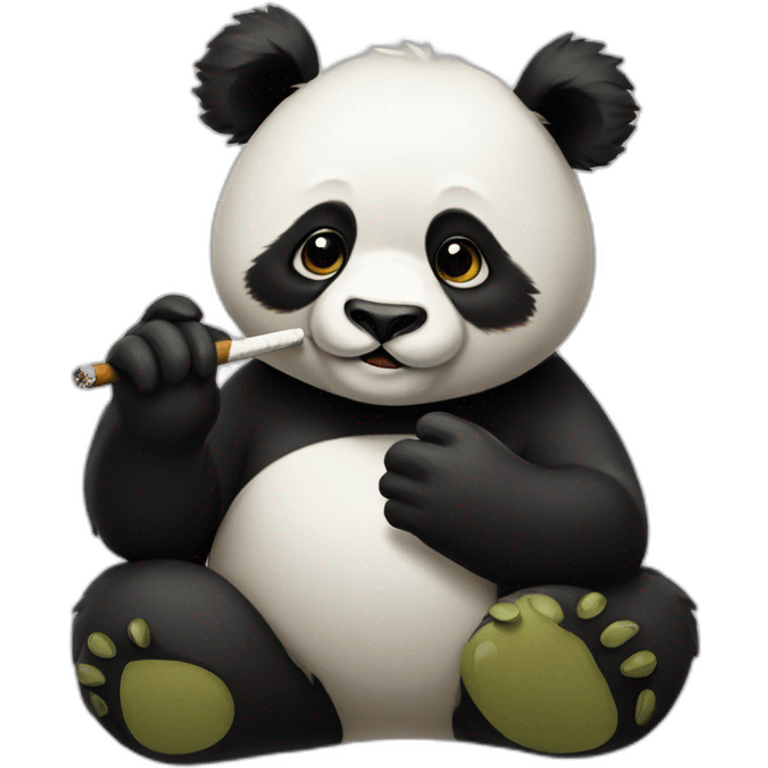 drunk panda smoking ciga emoji