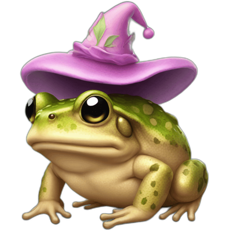 A toad with a fairy hat emoji