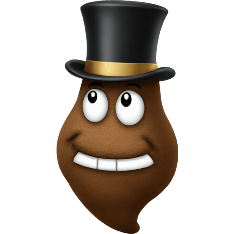 Poop with top hat emoji