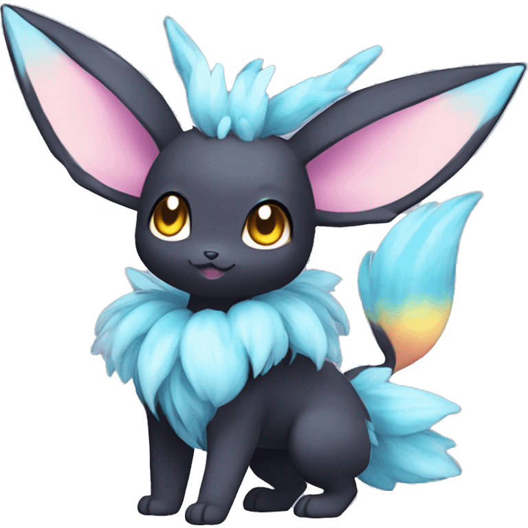 Colorful Dark Kawaii Eeveelution-Cute-Pokémon-fusion full body emoji