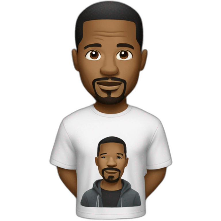 Jamie Foxx wearing t-shirt emoji