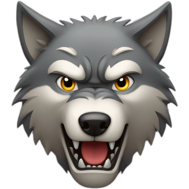 Angry wolf face emoji