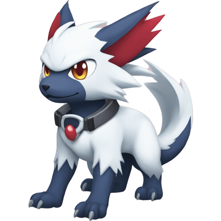 Cool Edgy Nargacuga-Absol-Zangoose-Sneasel-Quilava with a collar on, full body emoji