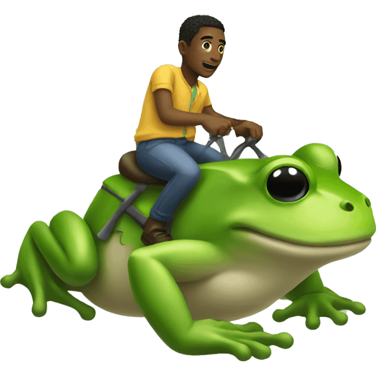 Black guy riding a frog emoji