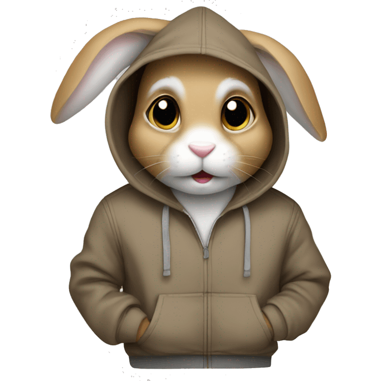 Rabbit with hoodie emoji