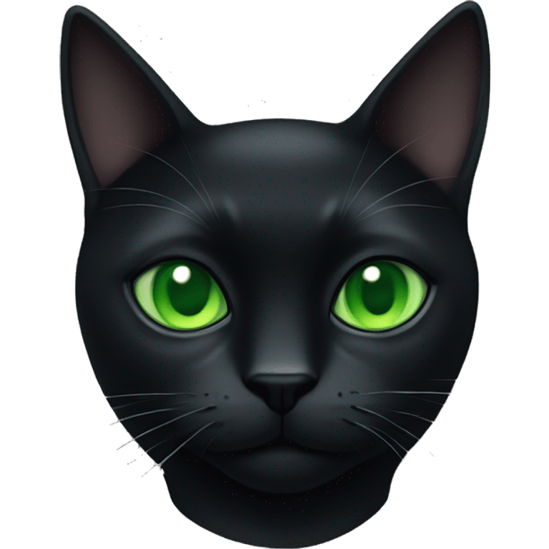 black cat with green eyes on the hunt and looking cool emoji