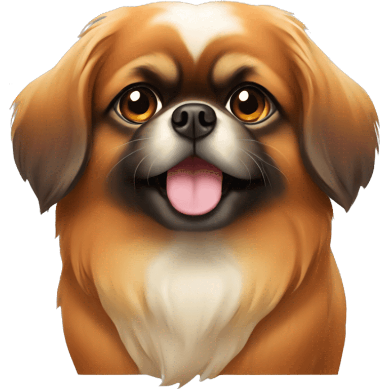 Pekingese dog in orange brown  emoji