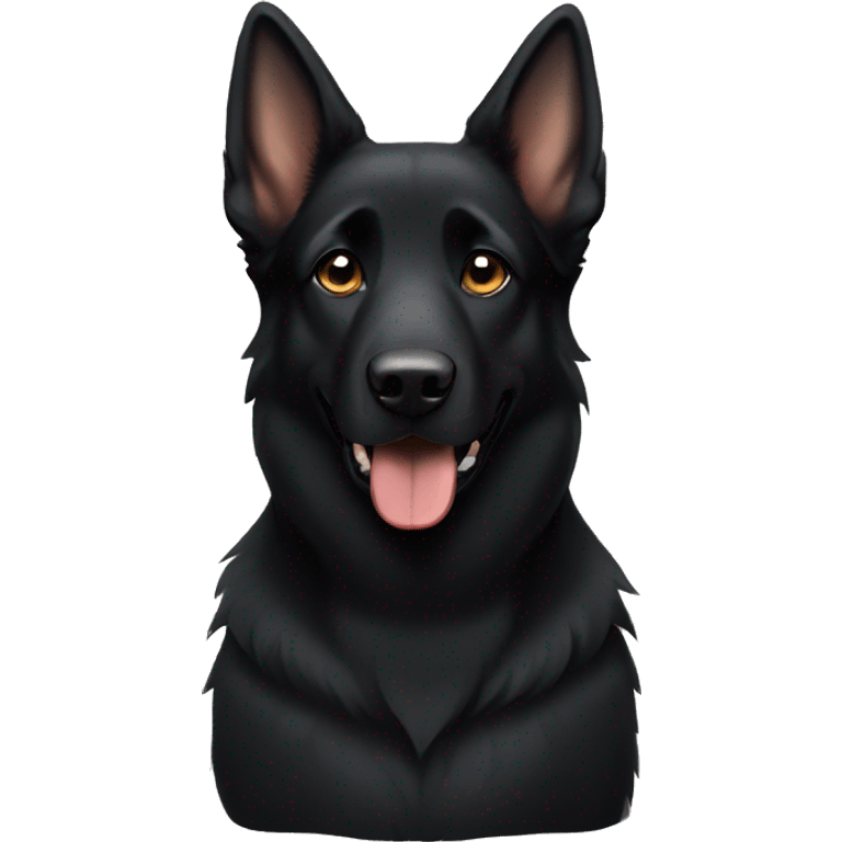 Dark black sable German shepherd dog emoji