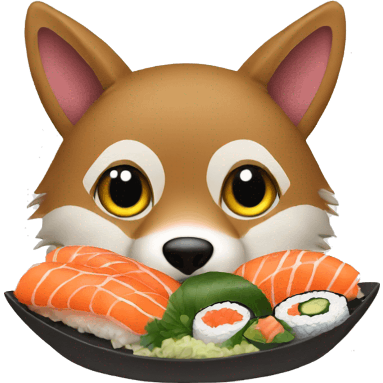 coyotes eating sushi emoji