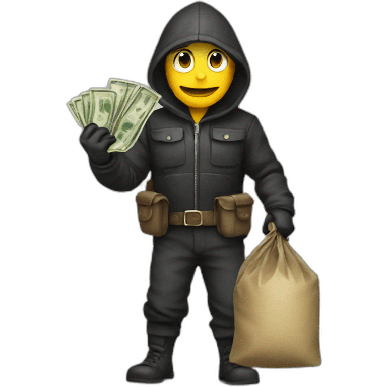 A thief with a bag of money 💰 emoji