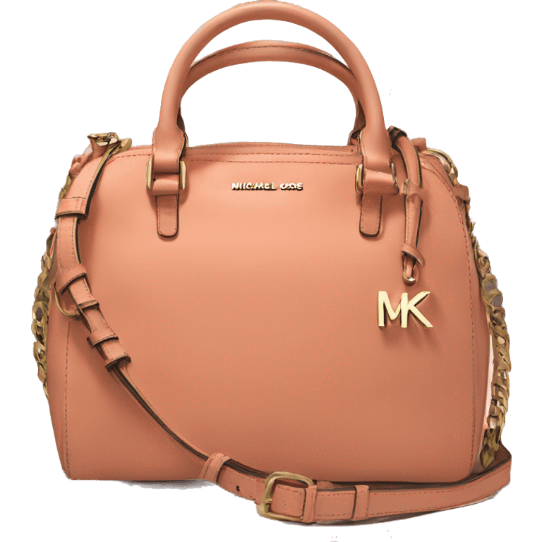 Realistic peach color michael kors satchel purse.  emoji