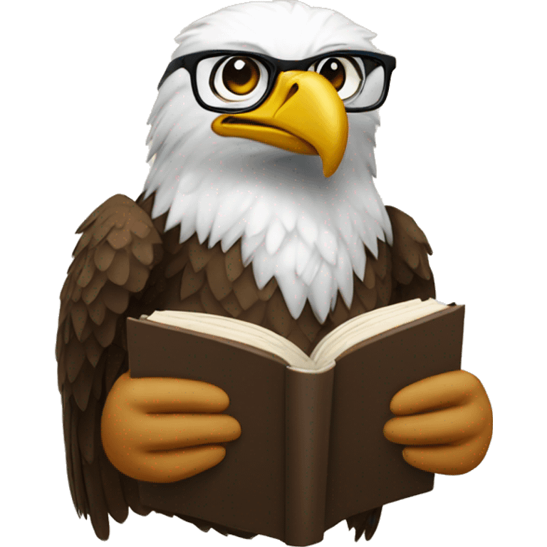 eagle with glasses reading a book  emoji