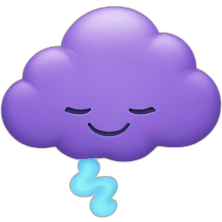 purple cloud with a face emoji