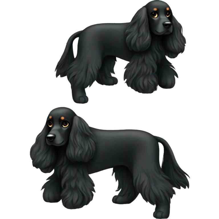 Black spaniel on a hunt emoji