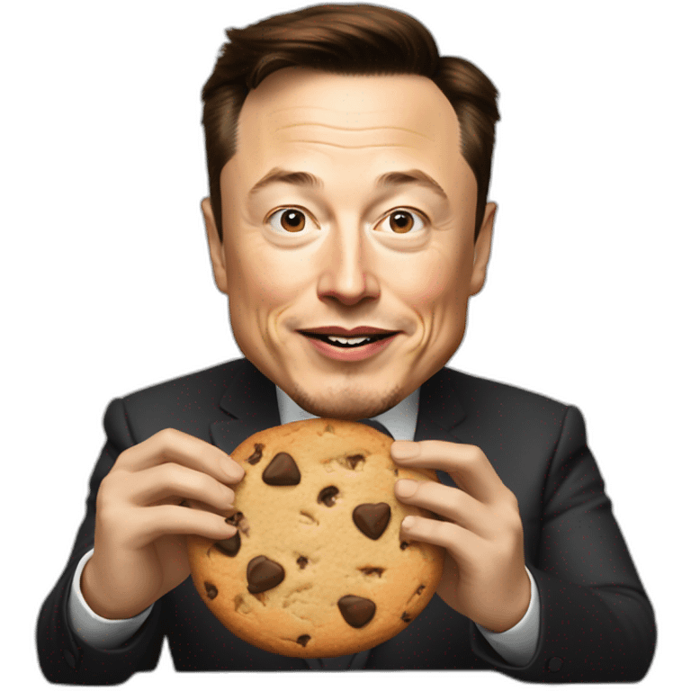 elon musk qui mange un cookie emoji